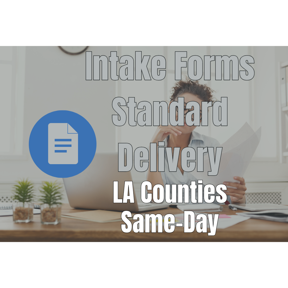Same Day Delivery Form - Standard Deliveries (LA Counties)